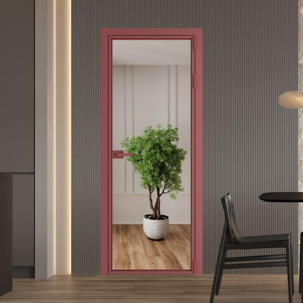 Межкомнатная дверь ProfilDoors 1 AX Зеркало профиль Красный антрацит