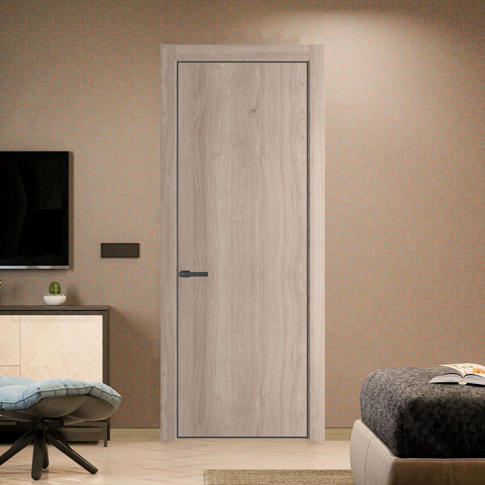 Межкомнатная дверь ProfilDoors 1 NE Дуб Сонома с кромкой Серая Ночь