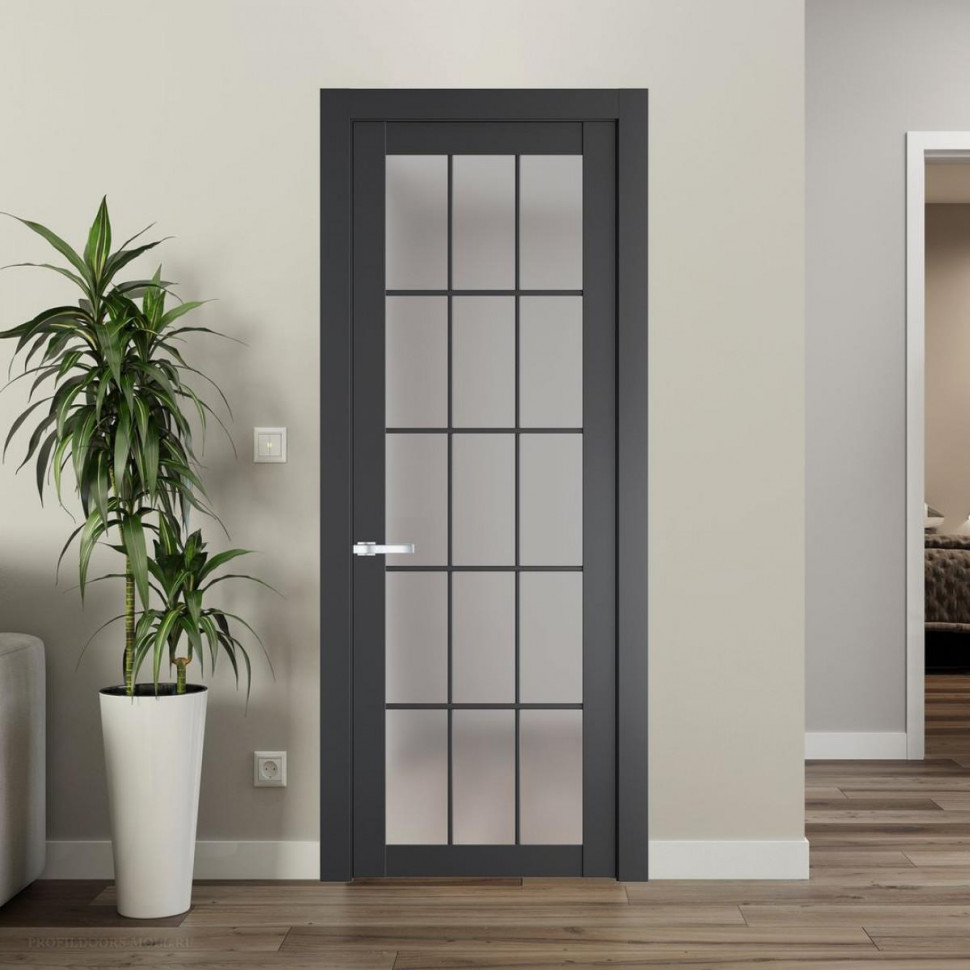 Межкомнатная дверь ProfilDoors 2.1.2 (р.15) PD цвет Графит вставка Матовое