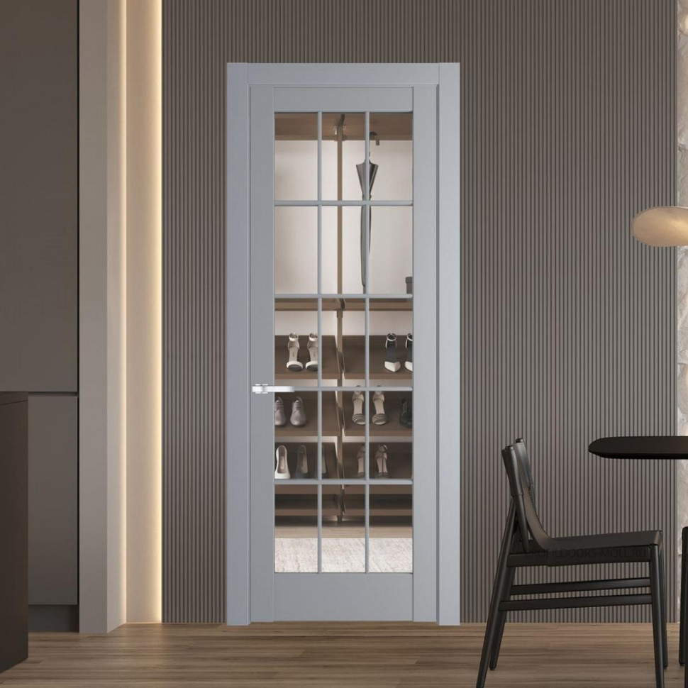 Межкомнатная дверь ProfilDoors 4.1.2 (р.15) PD цвет Смоки вставка Прозрачное