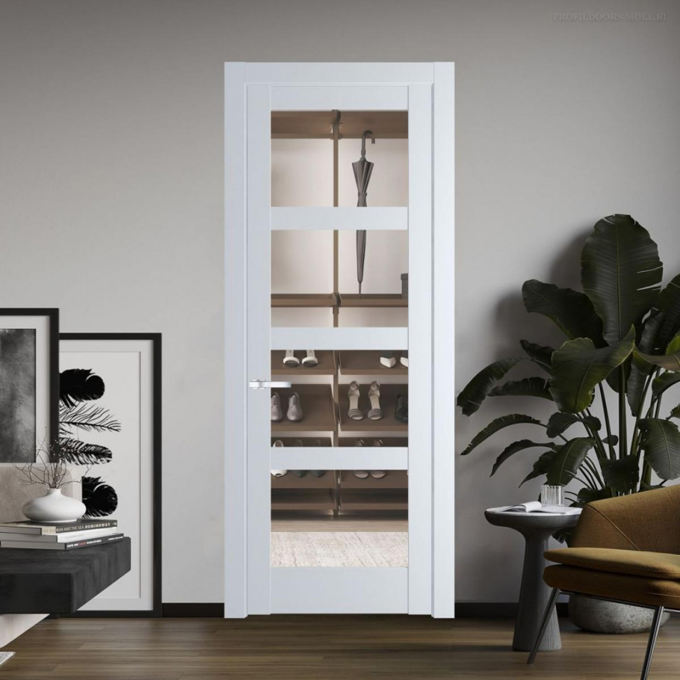 Межкомнатная дверь ProfilDoors 3.4.2 PD цвет Вайт вставка Прозрачное