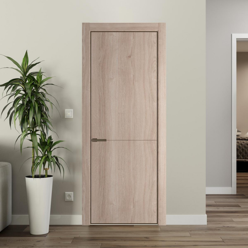 Межкомнатная дверь ProfilDoors 16NA Дуб Сонома профиль Деорэ вставка Глухая