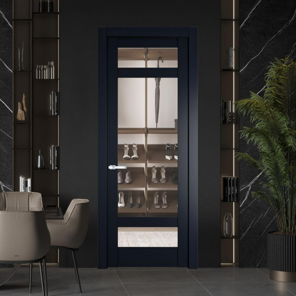 Межкомнатная дверь ProfilDoors 4.3.2 PD цвет Нэви Блу вставка Прозрачное