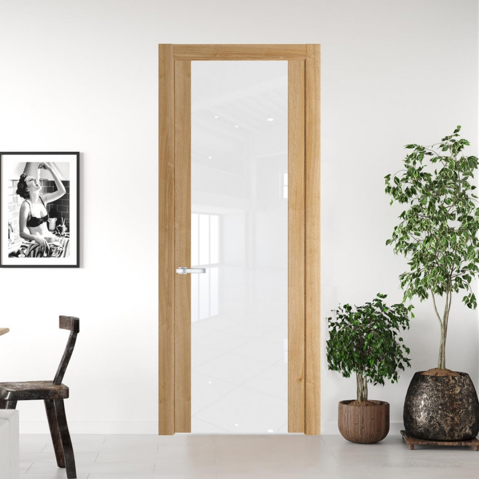 Межкомнатная дверь ProfilDoors 1.7 N Дуб Карамель с вставкой стекла лак классик