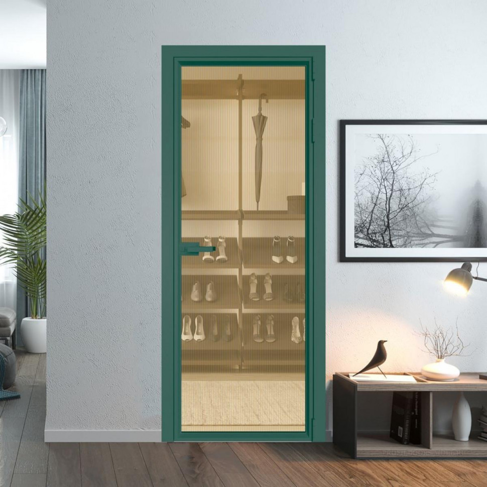 Межкомнатная дверь ProfilDoors 1 AV Мору золото профиль Зеленый воск