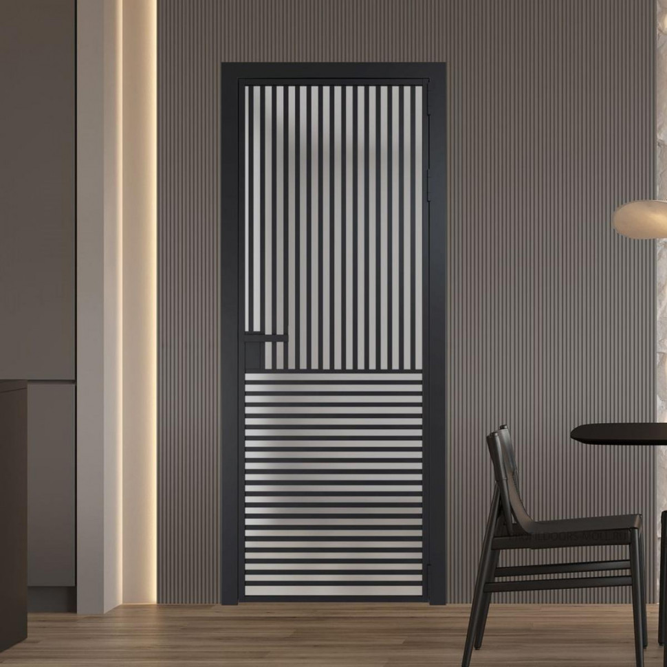 Межкомнатная дверь ProfilDoors 17 AG стекло Матовое цвет профиля Черный матовый