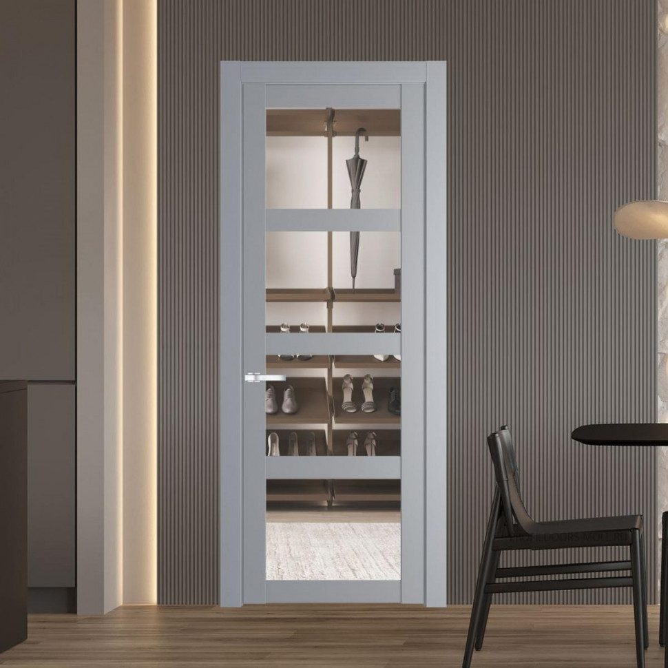 Межкомнатная дверь ProfilDoors 1.4.2 PD цвет Смоки вставка Прозрачное