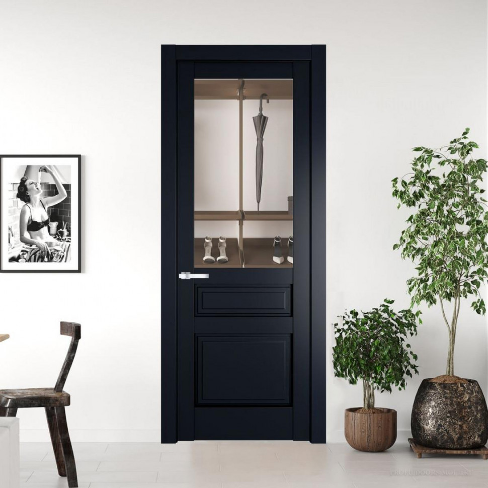 Межкомнатная дверь ProfilDoors 3.5.3 PD цвет Нэви Блу вставка Прозрачное