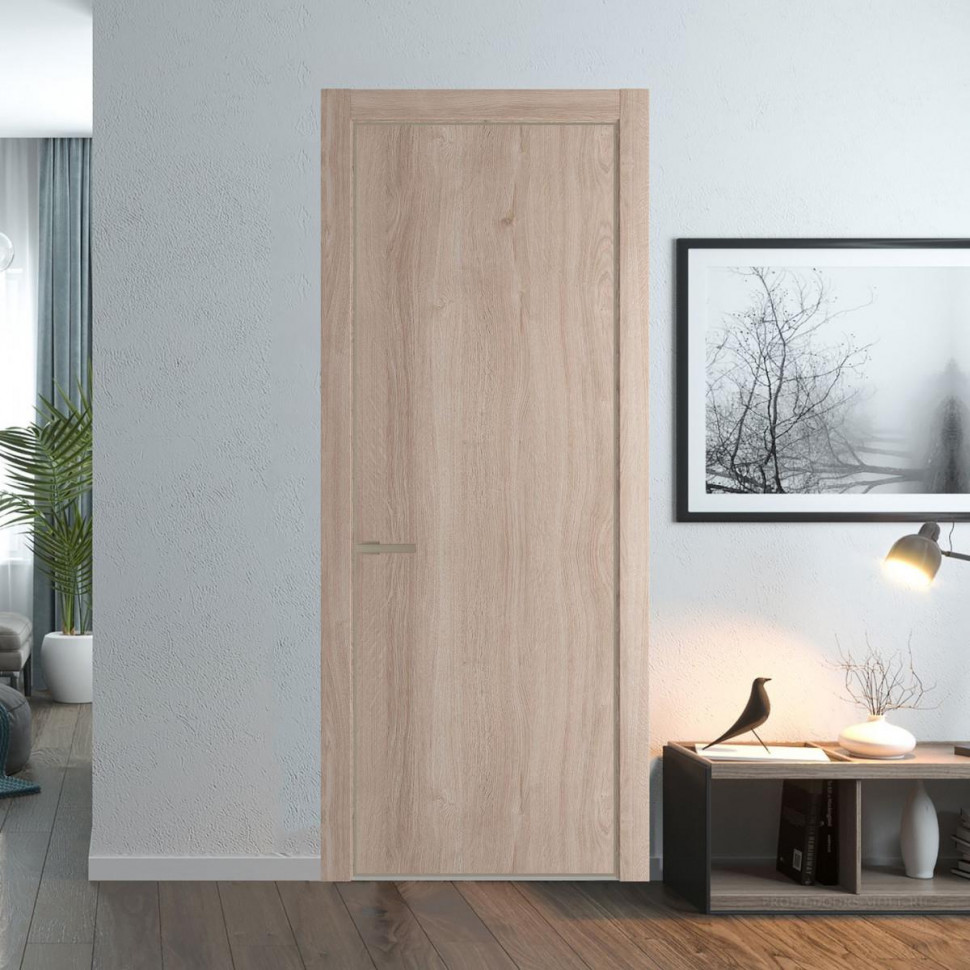 Межкомнатная дверь ProfilDoors 1 NE Дуб Сонома с кромкой Никель