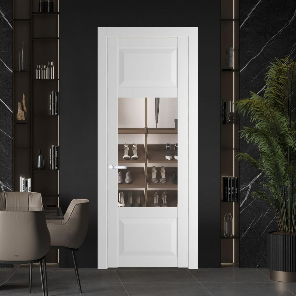 Межкомнатная дверь ProfilDoors 1.3.3 PD цвет Крем Вайт вставка Прозрачное