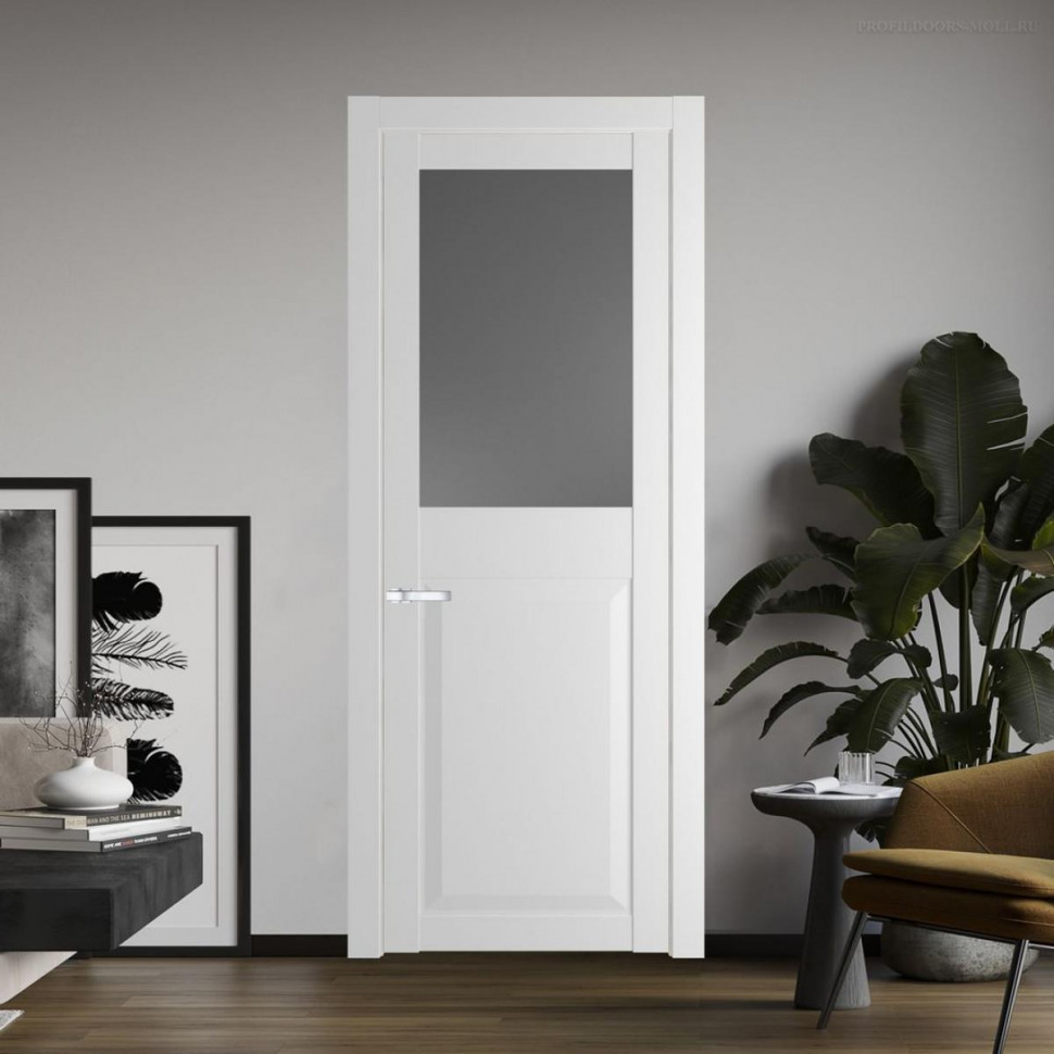 Межкомнатная дверь ProfilDoors 1.6.2 PD цвет Крем Вайт вставка Графит
