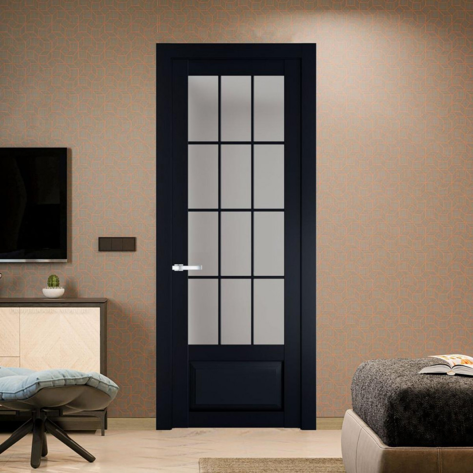 Межкомнатная дверь ProfilDoors 2.2.2 (р.12) PD цвет Нэви Блу вставка Матовое