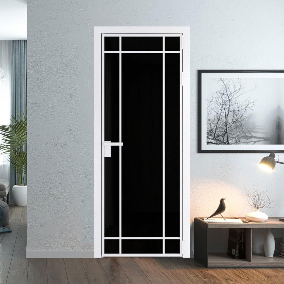 Межкомнатная дверь ProfilDoors 5 AG стекло Триплекс черный цвет профиля Вайт