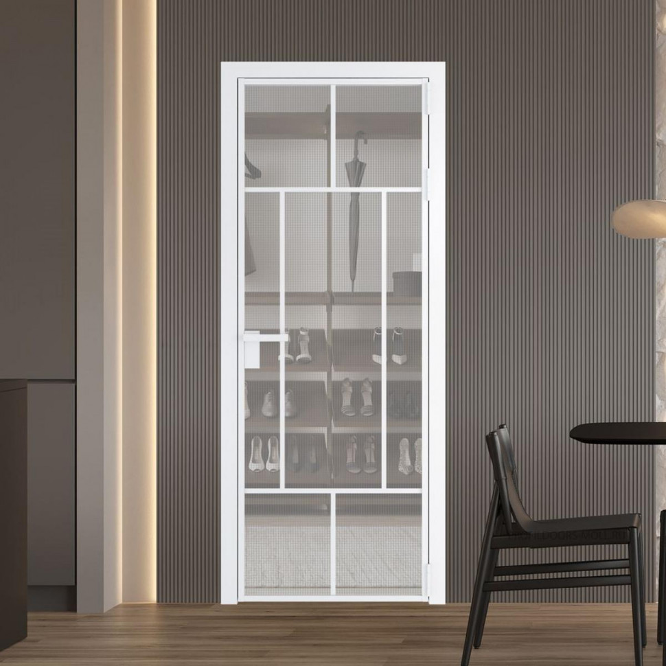 Межкомнатная дверь ProfilDoors 10 AG стекло Кризет цвет профиля Вайт