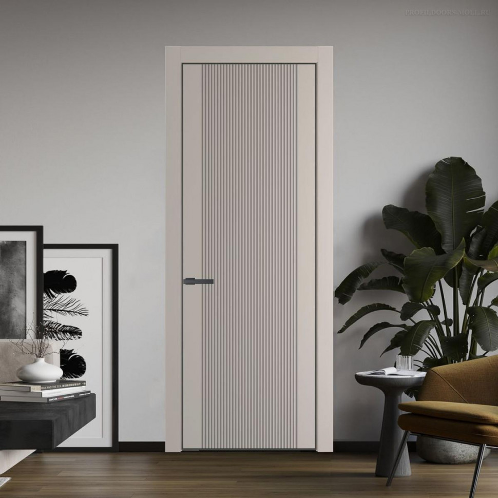 Межкомнатная дверь ProfilDoors 37 PA с фрезерованным рисунком Санд с профилем Серая Ночь