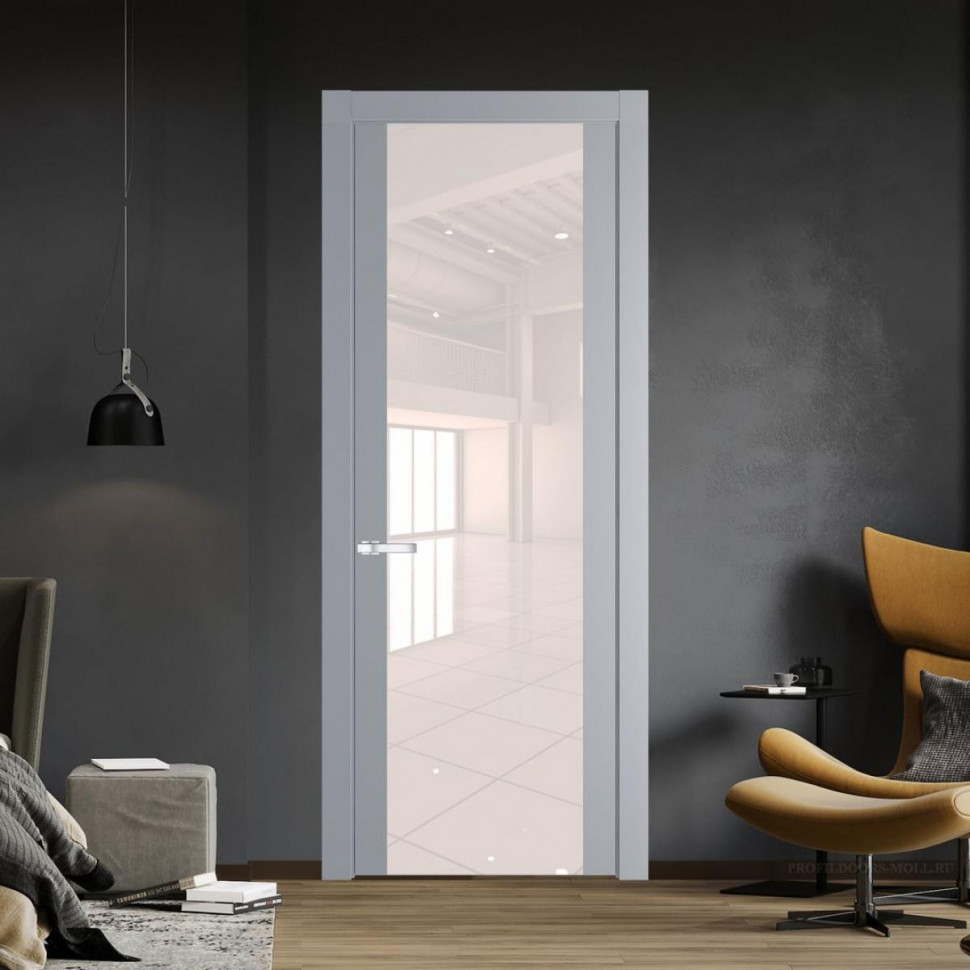 Межкомнатная дверь ProfilDoors 1.7P Смоки Lacobel Перламутровый лак