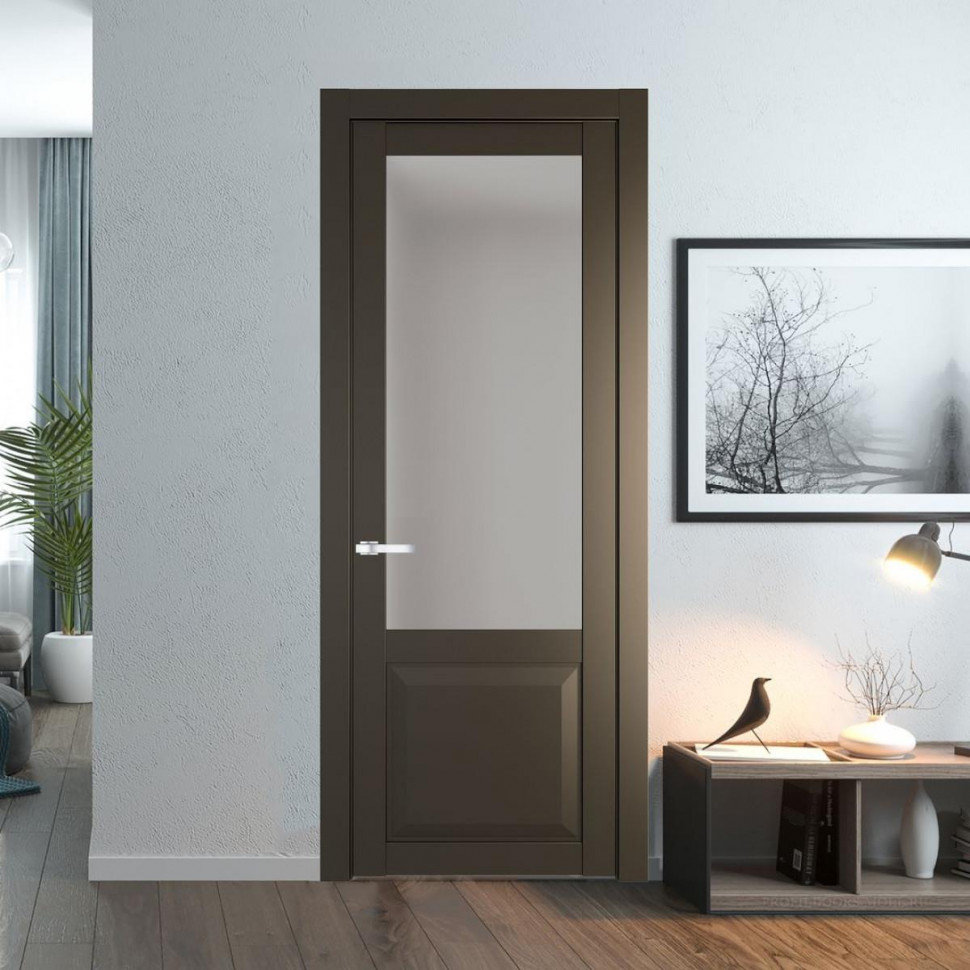 Межкомнатная дверь ProfilDoors 1.2.2 PD цвет Перламутр бронза вставка Матовое