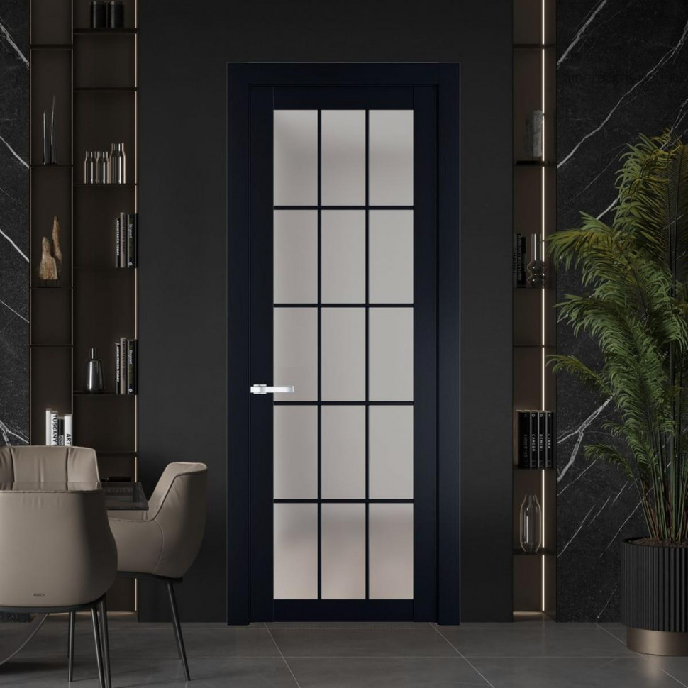 Межкомнатная дверь ProfilDoors 2.1.2 (р.15) PD цвет Нэви Блу вставка Матовое