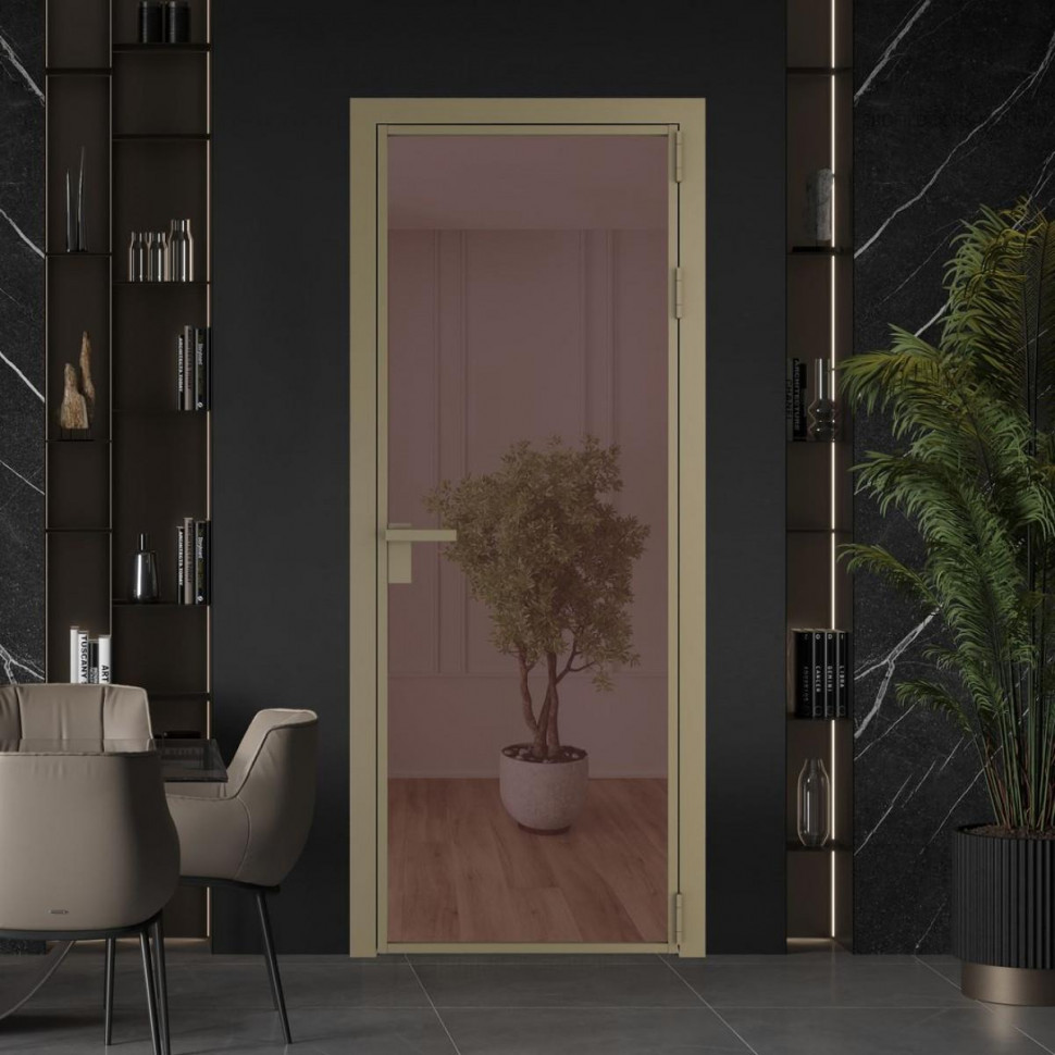 Межкомнатная дверь ProfilDoors 1 AG стекло Золотистая бронза цвет профиля Шампань