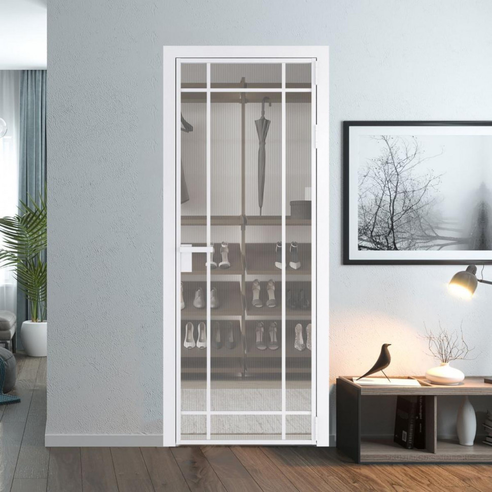 Межкомнатная дверь ProfilDoors 5 AG стекло Мору осветленное цвет профиля Вайт