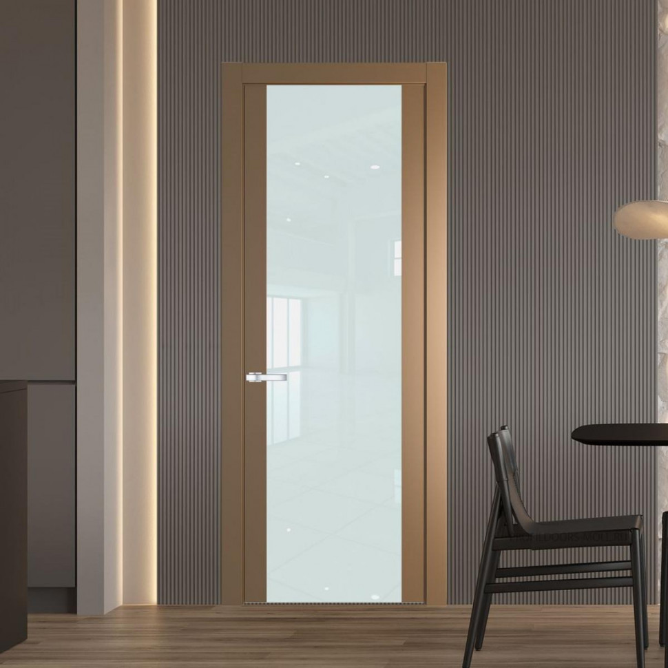 Межкомнатная дверь ProfilDoors 1.7P Перламутр золото Lacobel Белый лак