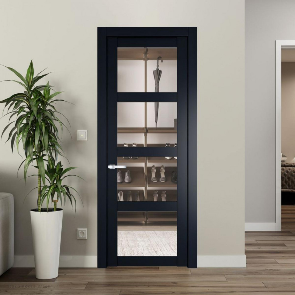 Межкомнатная дверь ProfilDoors 1.4.2 PD цвет Нэви Блу вставка Прозрачное