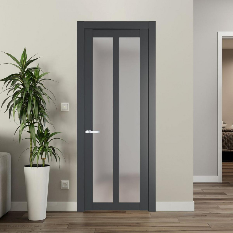 Межкомнатная дверь ProfilDoors 2.7.2 PD цвет Графит вставка Матовое