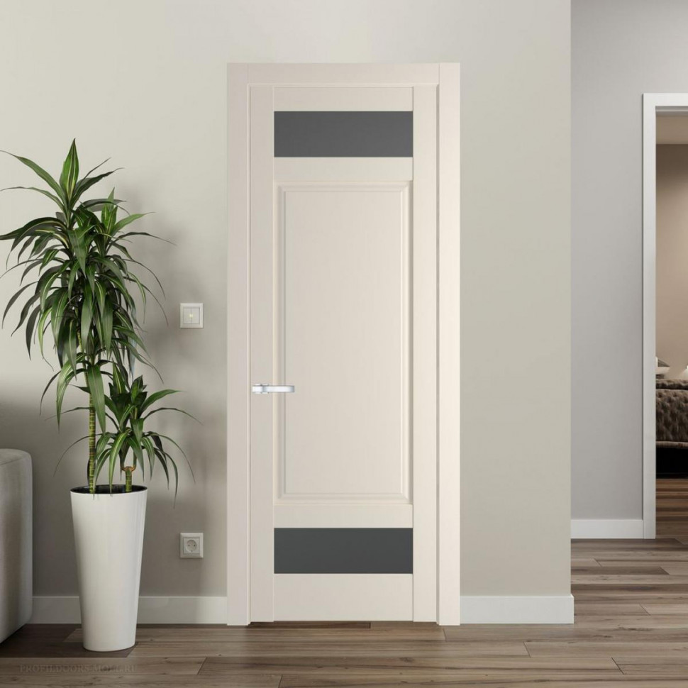 Межкомнатная дверь ProfilDoors 4.3.4 PD цвет Кремовая Магнолия вставка Графит