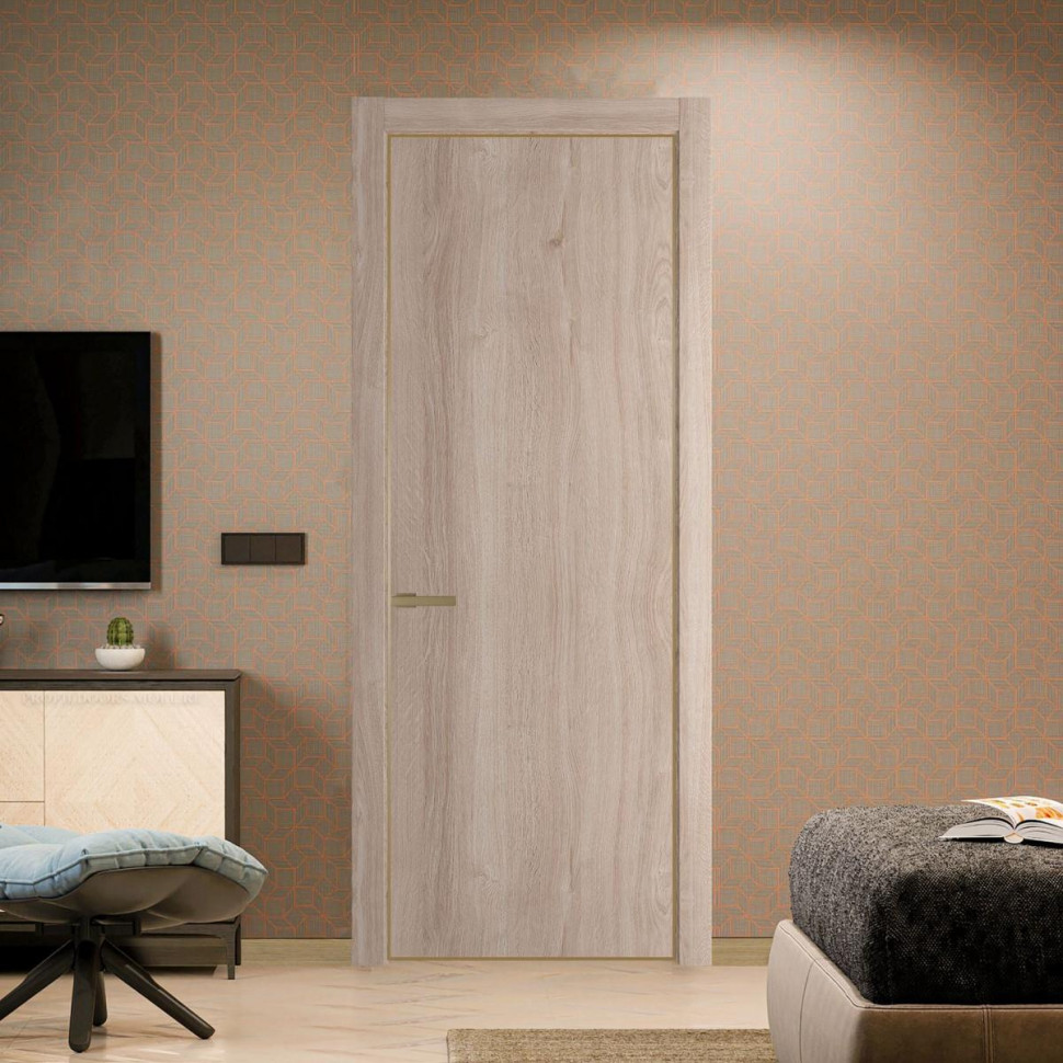 Межкомнатная дверь ProfilDoors 1 NE Дуб Сонома с кромкой Золото