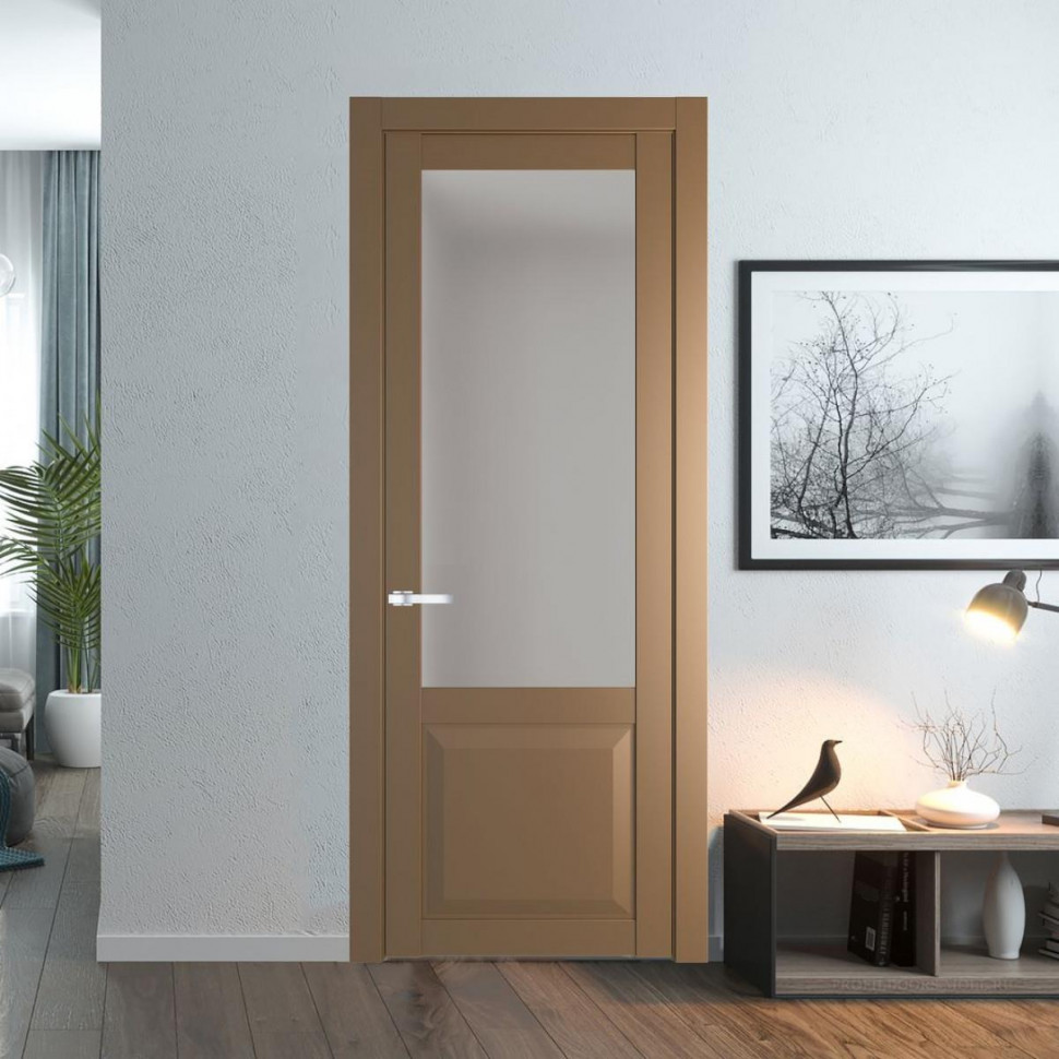 Межкомнатная дверь ProfilDoors 1.2.2 PD цвет Перламутр золото вставка Матовое