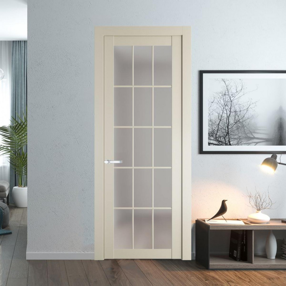 Межкомнатная дверь ProfilDoors 2.1.2 (р.15) PD цвет Перламутр белый вставка Матовое