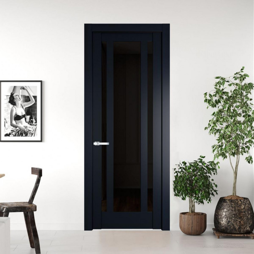 Межкомнатная дверь ProfilDoors 3.5.2PM Нэви Блу Черное тонированное