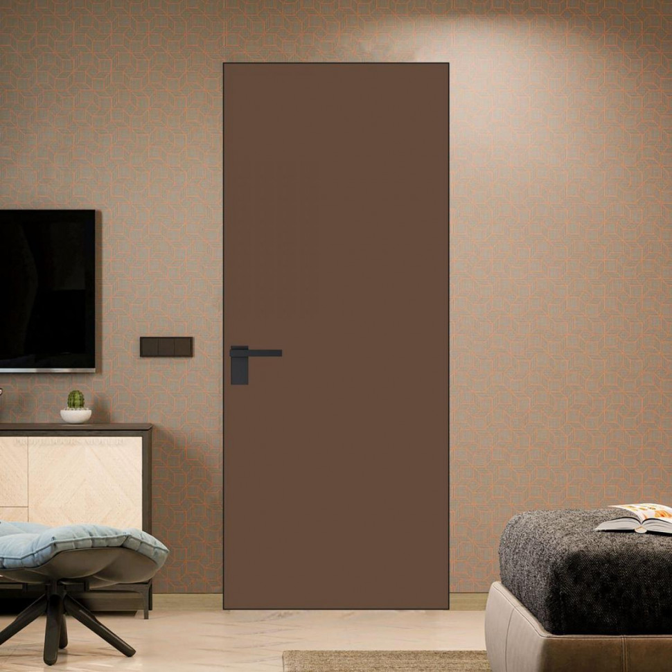 Межкомнатная дверь ProfilDoors 1 AGK цвет Монохром гляссе триплекс кромка Черный матовый