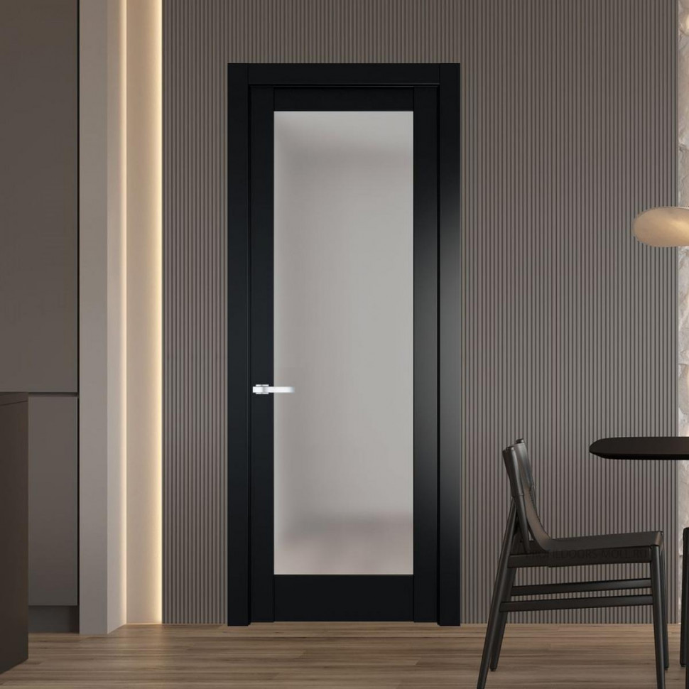 Межкомнатная дверь ProfilDoors 3.1.2 PD цвет Блэк вставка Матовое