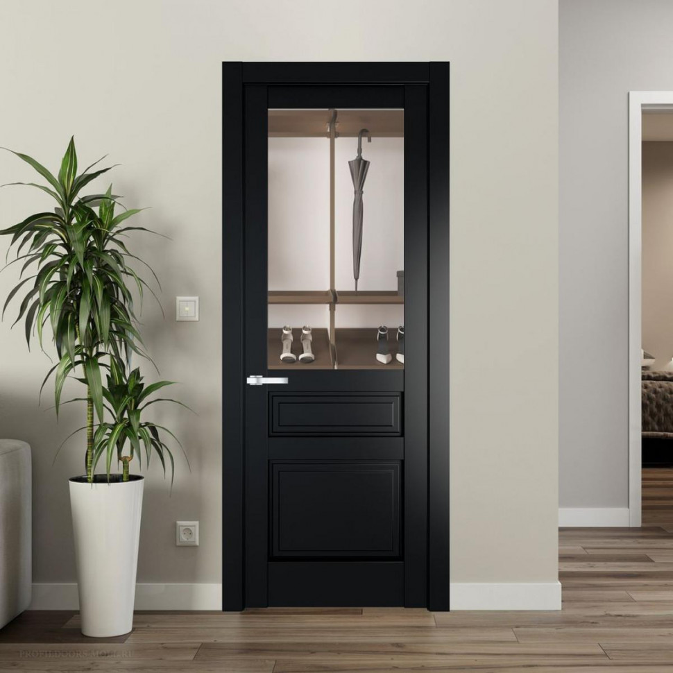 Межкомнатная дверь ProfilDoors 3.5.3 PD цвет Блэк вставка Прозрачное