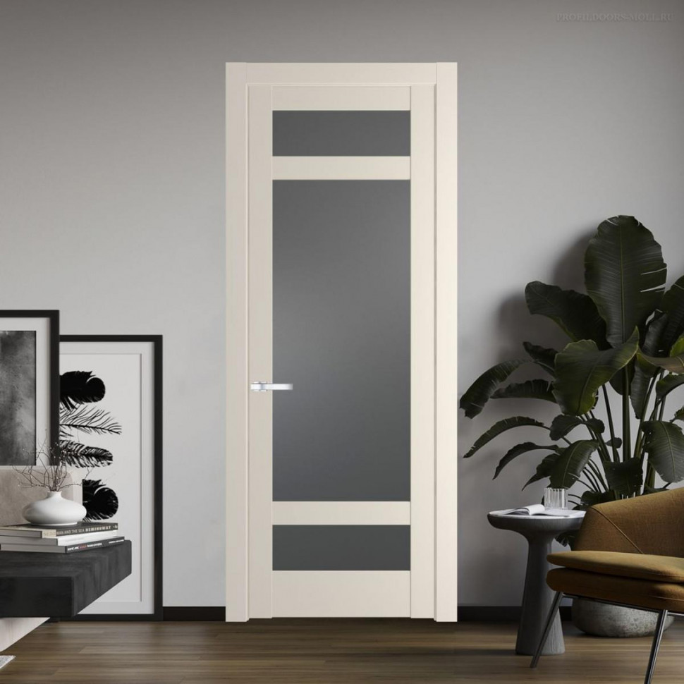 Межкомнатная дверь ProfilDoors 4.3.2 PD цвет Кремовая Магнолия вставка Графит