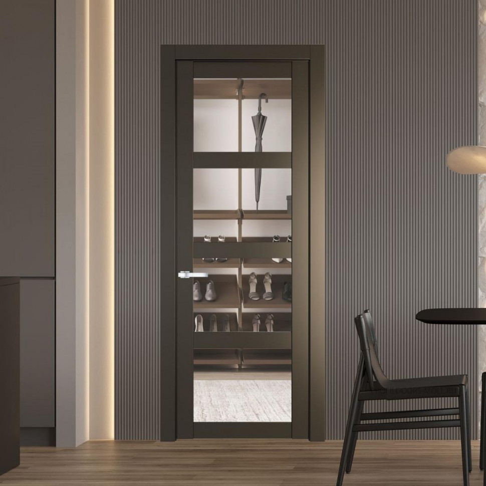 Межкомнатная дверь ProfilDoors 1.4.2 PD цвет Перламутр бронза вставка Прозрачное