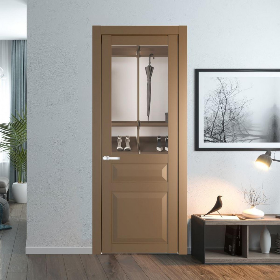 Межкомнатная дверь ProfilDoors 1.5.3 PD цвет Перламутр золото вставка Прозрачное