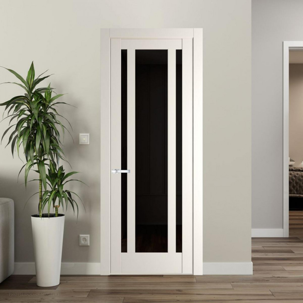 Межкомнатная дверь ProfilDoors 3.5.2PM Перламутр белый Черное тонированное