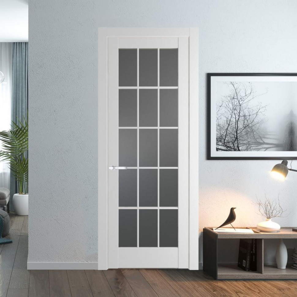 Межкомнатная дверь ProfilDoors 4.1.2 (р.15) PD цвет Крем Вайт вставка Графит