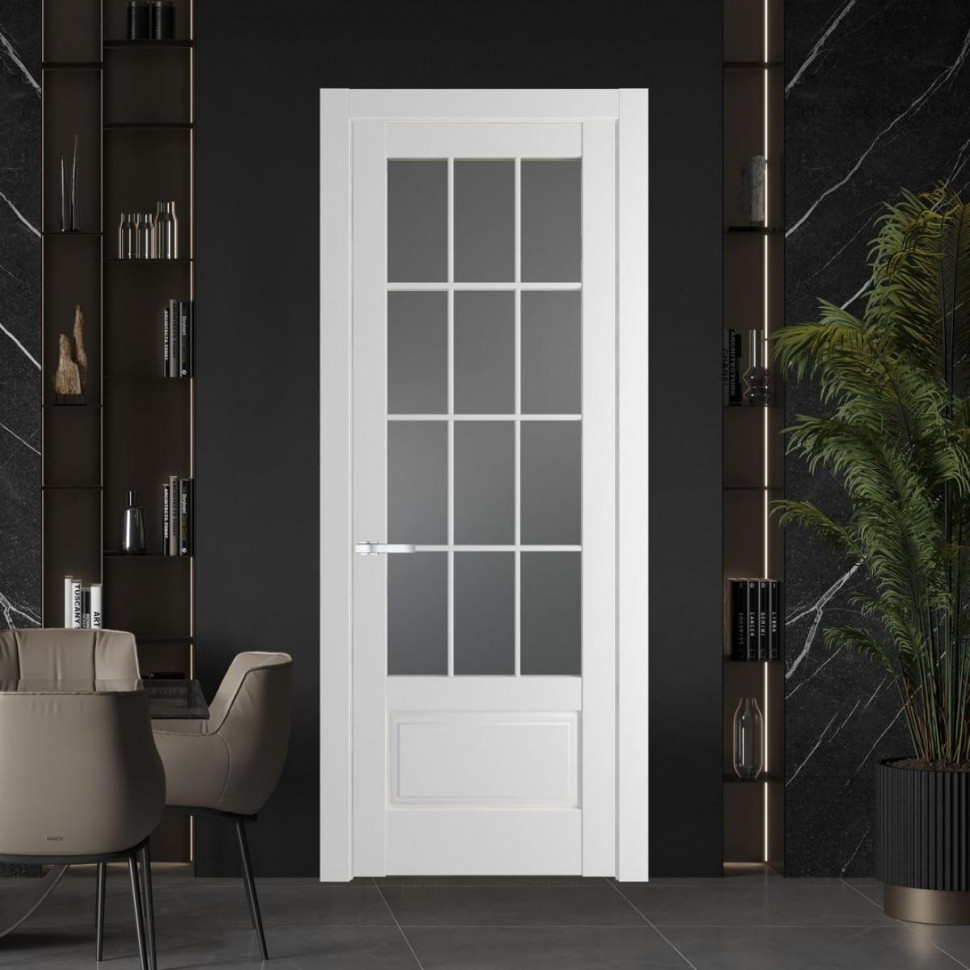 Межкомнатная дверь ProfilDoors 4.2.2 (р.12) PD цвет Крем Вайт вставка Графит