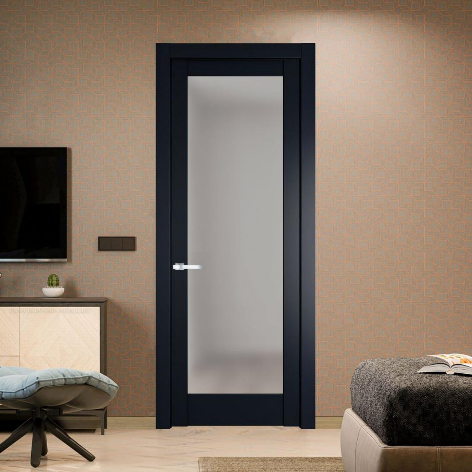 Межкомнатная дверь ProfilDoors 3.1.2 PD цвет Нэви Блу вставка Матовое