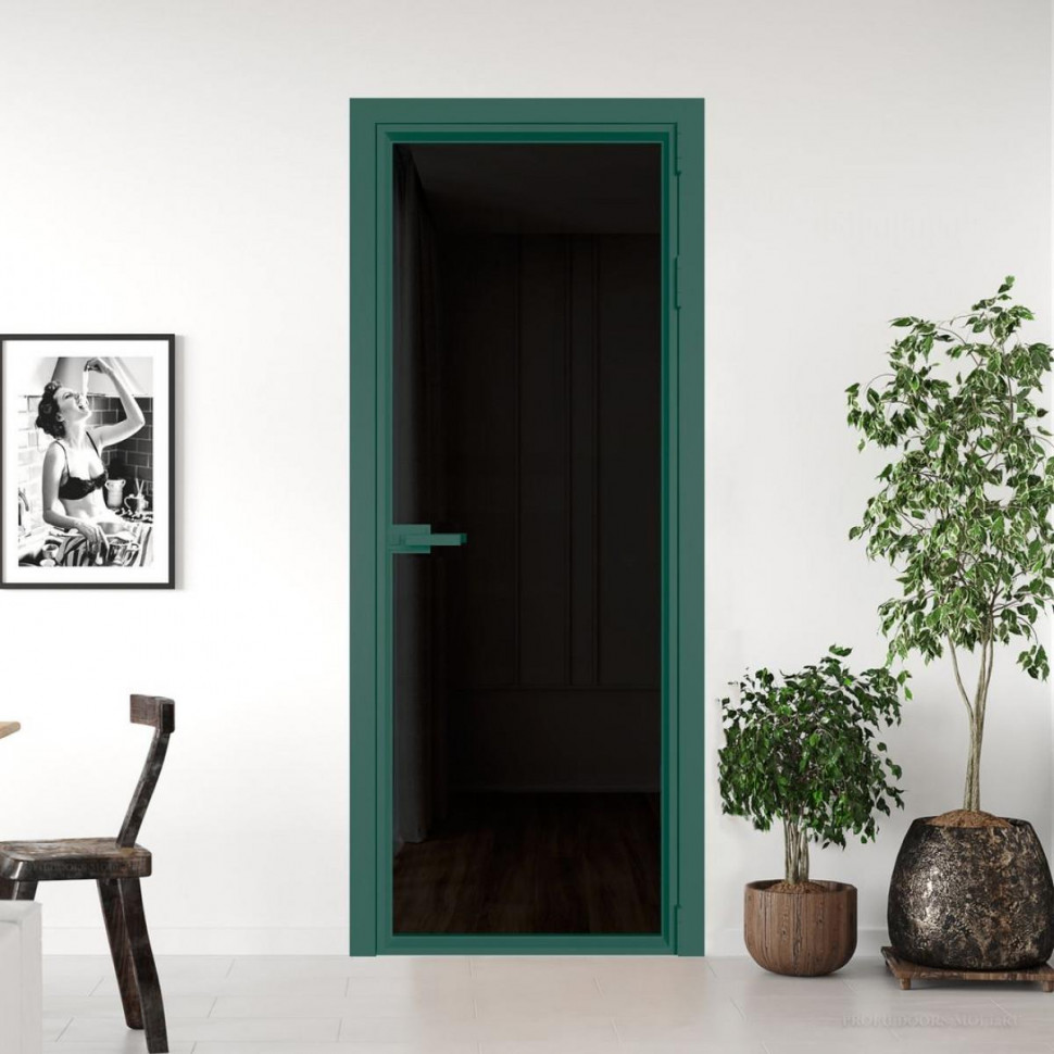 Межкомнатная дверь ProfilDoors 1 AV Черное тонированное профиль Зеленый воск