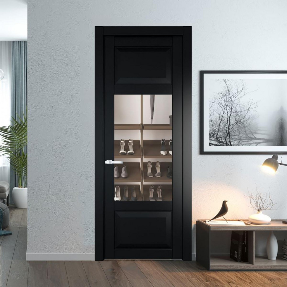 Межкомнатная дверь ProfilDoors 1.3.3 PD цвет Блэк вставка Прозрачное