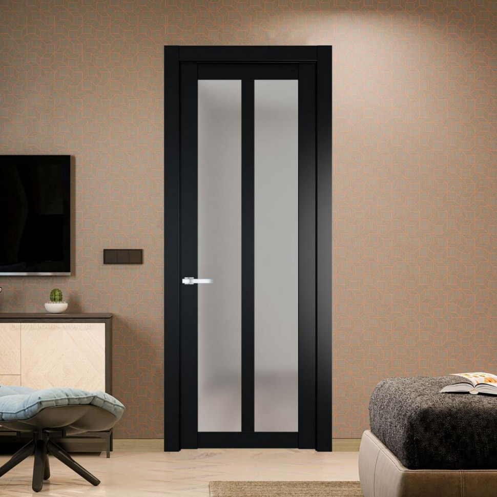 Межкомнатная дверь ProfilDoors 2.7.2 PD цвет Блэк вставка Матовое