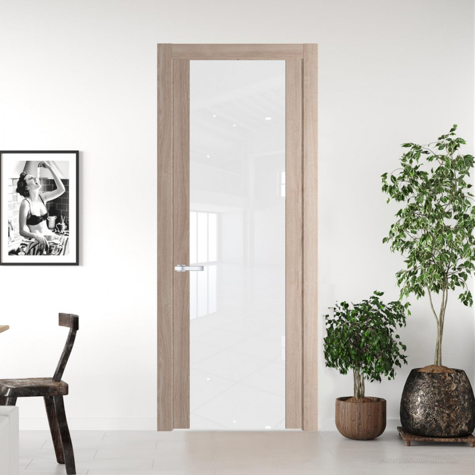 Межкомнатная дверь ProfilDoors 1.7 N Дуб Сонома с вставкой стекла лак классик