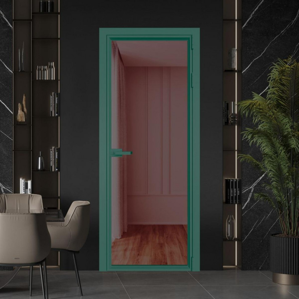Межкомнатная дверь ProfilDoors 1 AV Золотистая бронза профиль Зеленый воск