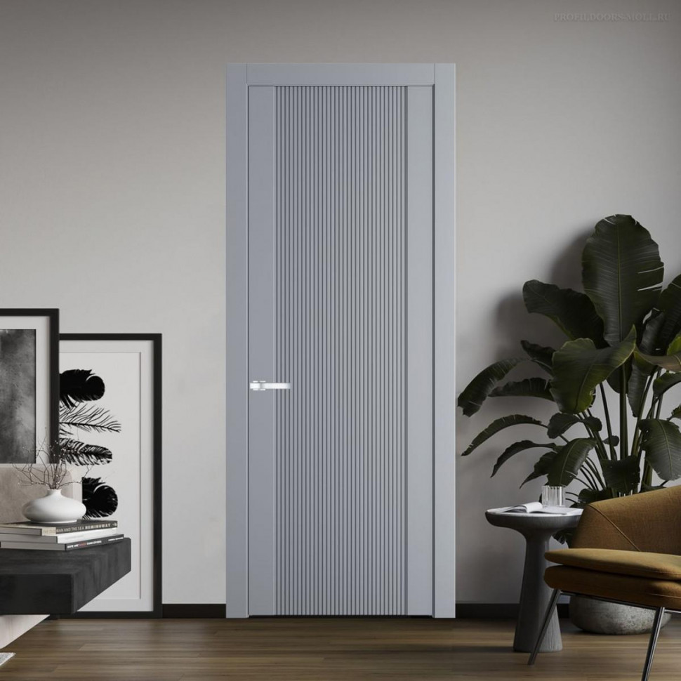Межкомнатная дверь ProfilDoors 1.12P Смоки Глухая с фрезерованным рисунком