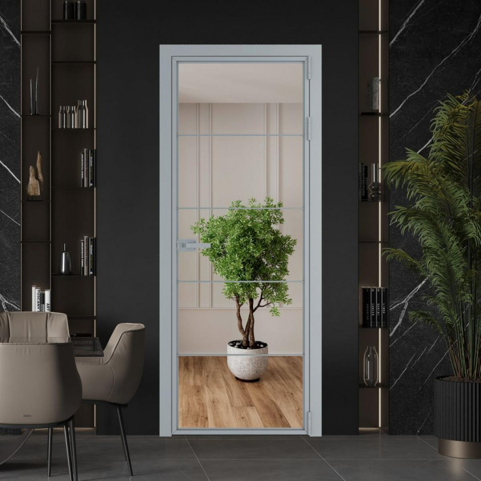 Межкомнатная дверь ProfilDoors 5 AX Зеркало профиль Серебро