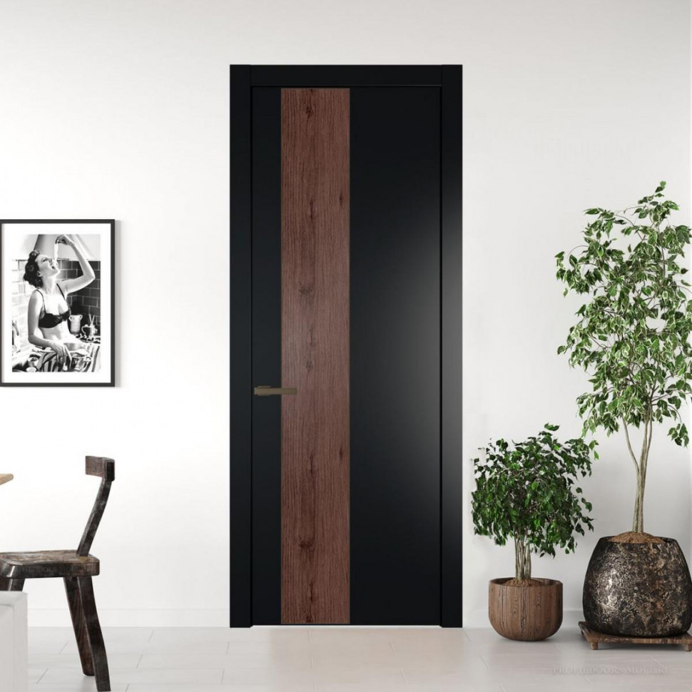 Межкомнатная дверь ProfilDoors 19 PW Блэк Дуб Тобакко молдинг Деорэ